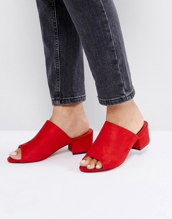 Truffle Collection Kitten Heel Mule Sandal - Red