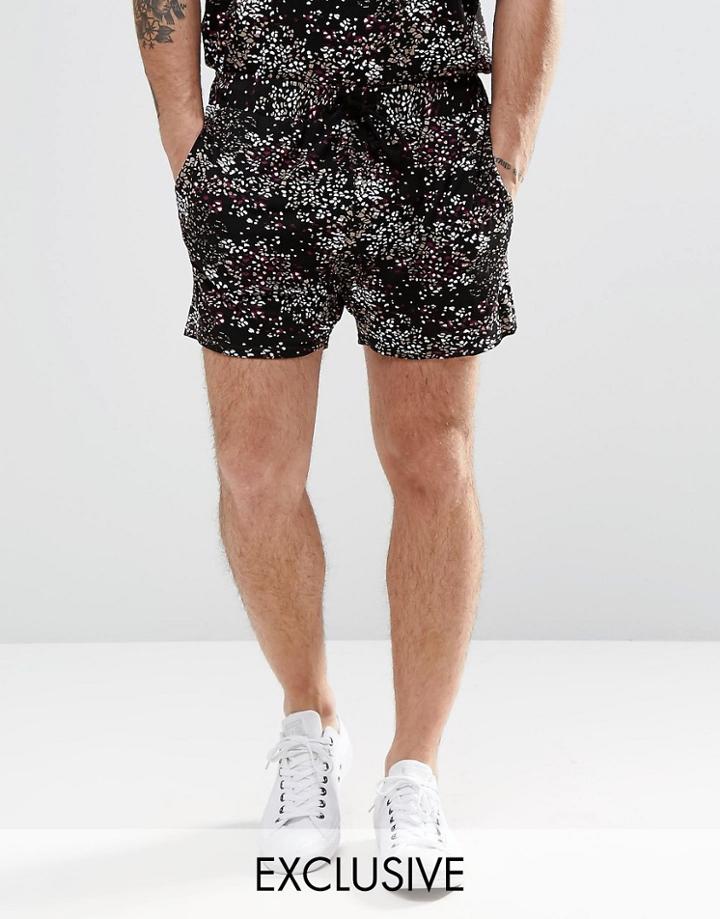 Reclaimed Vintage Printed Shorts - Black