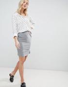 Vero Moda Gathered Panel Skirt - Gray