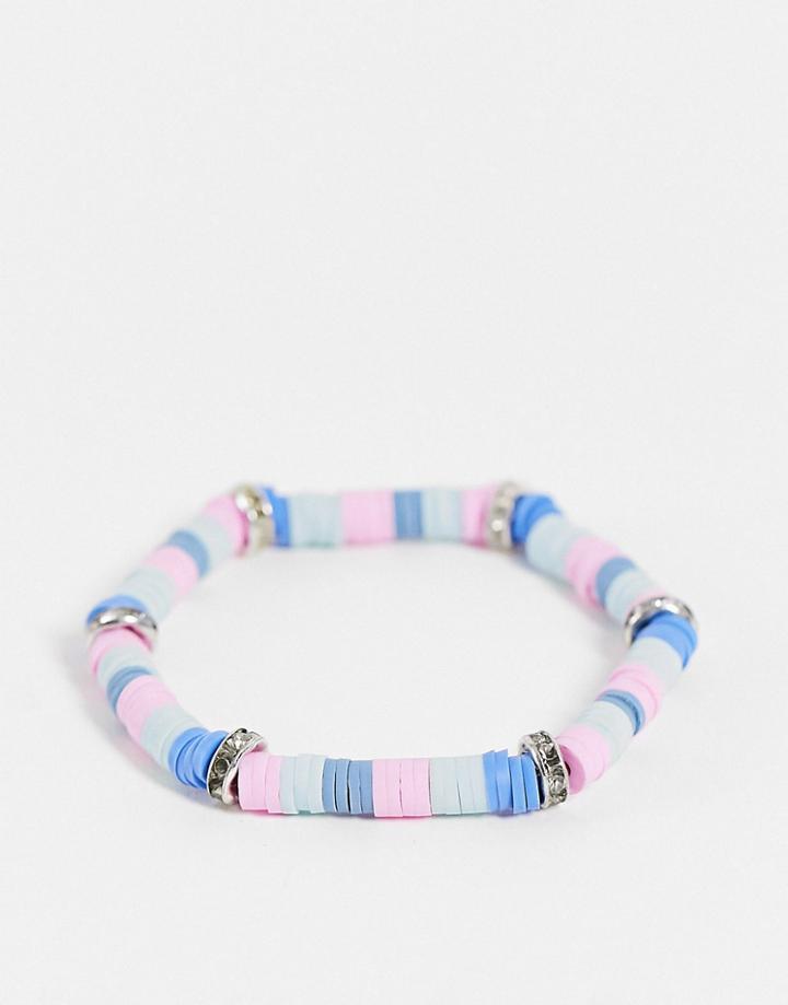 Topshop Rhinestone And Bead Bracelet In Multi