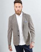 Selected Homme Slim Blazer In Fleck With Stretch - Brown