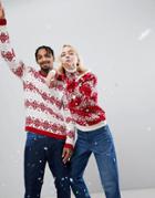Asos Holidays Sweater With Snowflake And Tree - Multi