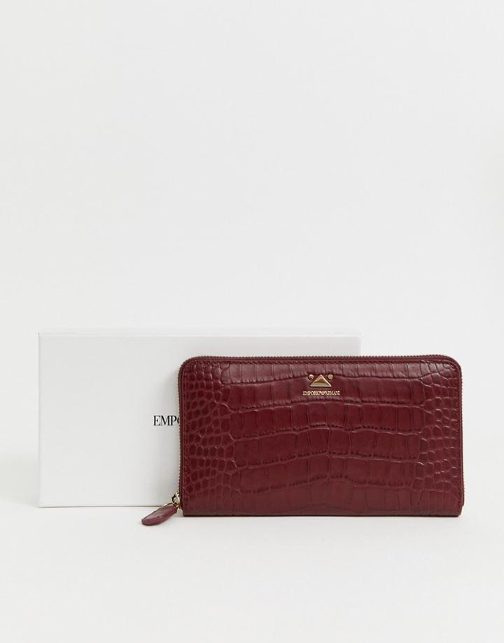 Emporio Armani Zip Around Ladies' Wallet-red
