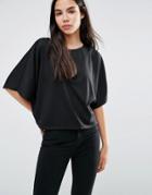 Vero Moda Cropped Shirt With V Insert - Black