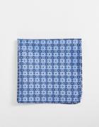 Asos Design Pocket Square With 4-way Wear Design In Blue