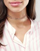 Aldo Rose Gold Layered Choker Necklaces - Gold