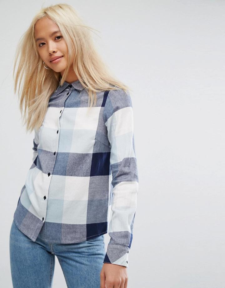 Noisy May Checked Shirt - Blue