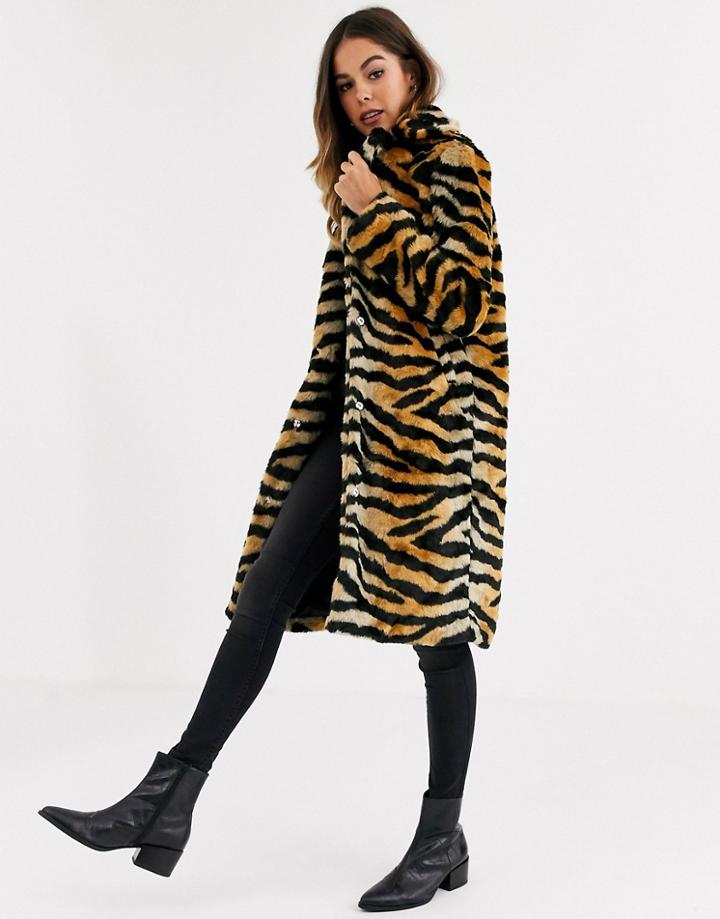Brave Soul Arctic Long Lenth Faux Fur Coat