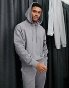 Asos Design Two-piece Oversized Boxy Hoodie With Biker Details In Gray