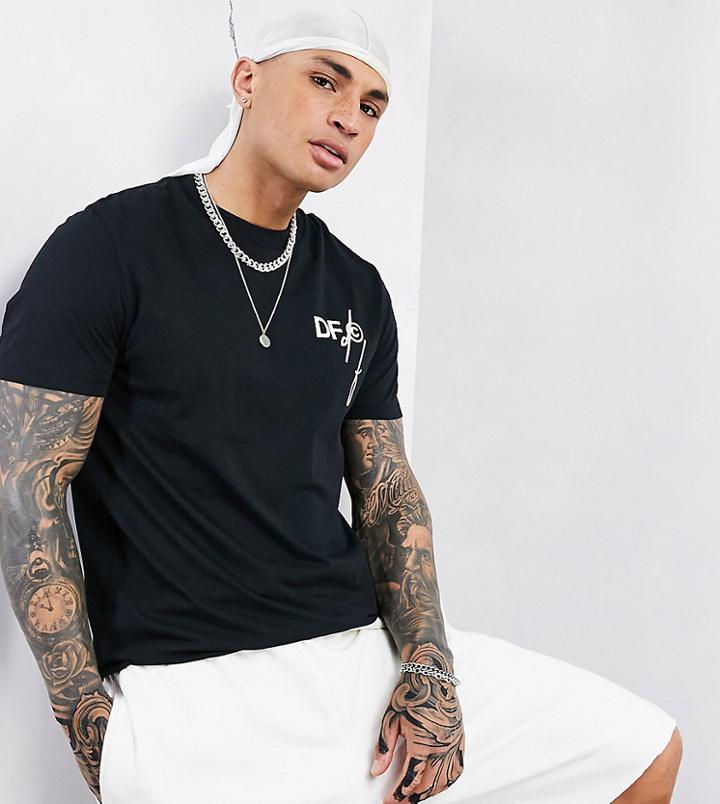 Asos Dark Future T-shirt In Black With Front Logo Print