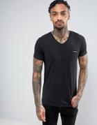 Diesel T-shirt V Neck In Black - Black