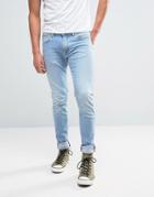 Edwin Ed-85 Slim Tapered Drop Crotch Jean Light Trip Used Wash - Blue