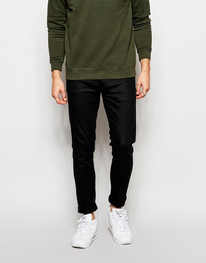 Selected Homme Italian Denim Black Jeans In Skinny Fit - Black