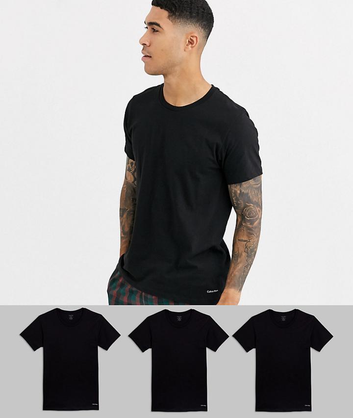 Calvin Klein 3 Pack Crew Neck T-shirts In Black