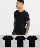 Calvin Klein 3 Pack Crew Neck T-shirts In Black