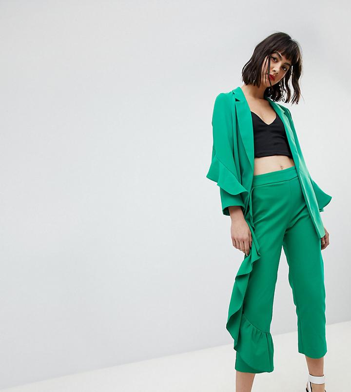 River Island Frill Leg Peg Pants - Green