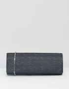 Lotus Clutch Bag With Mesh Detail - Navy