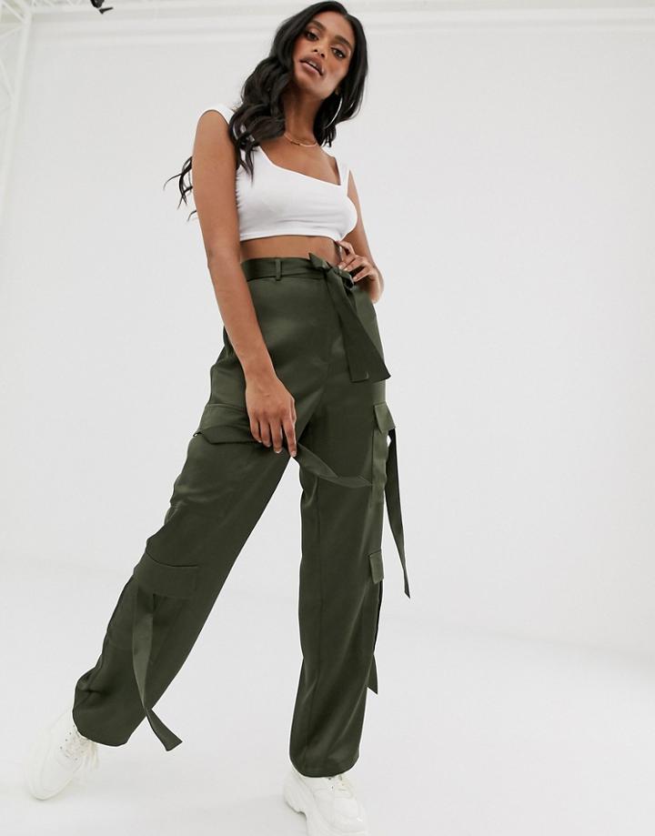 Asos Design Strappy Combat Pants-green