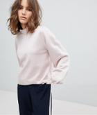 Selected Femme Sweatshirt With High Neck And Sleeve Detail - Pink