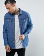 G-star 3301 Slim Fit Denim Shirt Medium Aged Wash - Blue