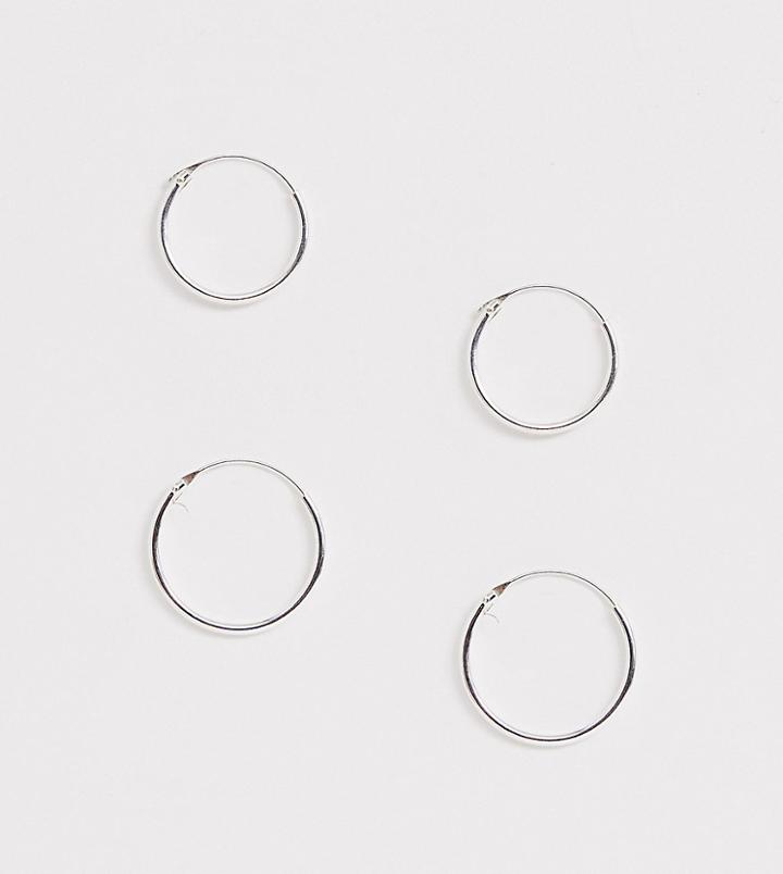 Kingsley Ryan Exclusive Sterling Silver Mini Hoop Earrings Set