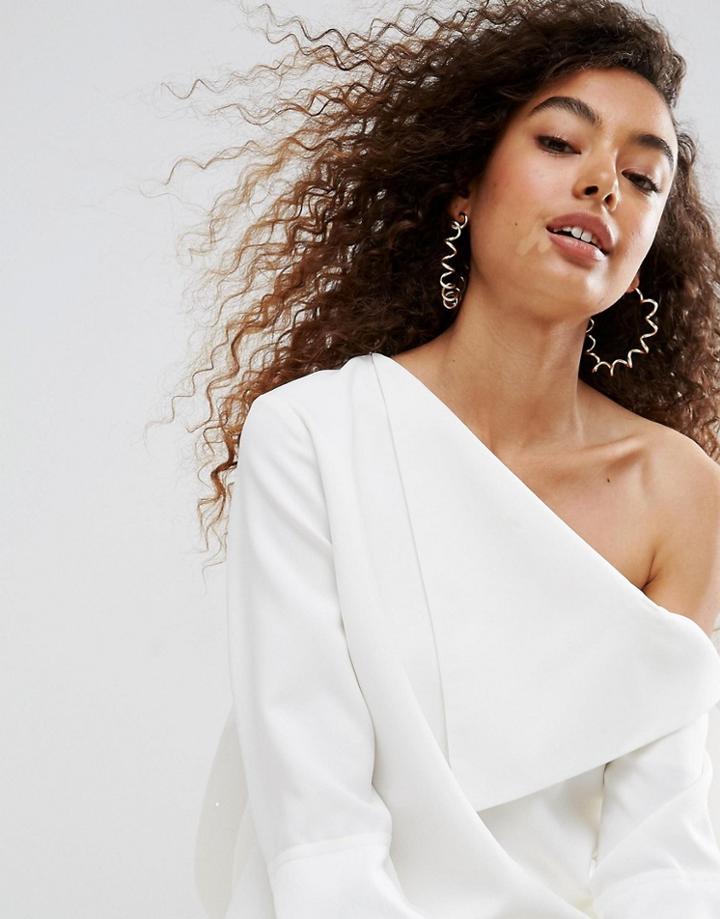 Asos Xl Metal Swirl Earrings - Gold