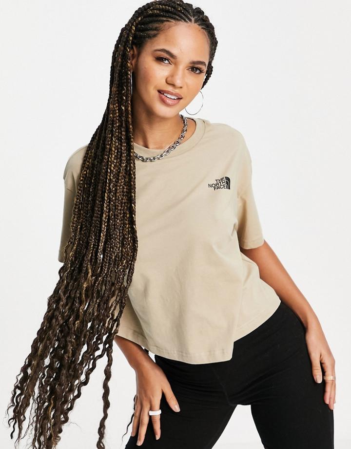 The North Face Simple Dome Cropped T-shirt In Beige-neutral