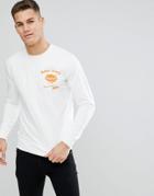Only & Sons Sweatshirt With Rebel Youth Front And Back Print - White