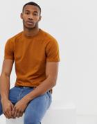 Bershka Join Life Textured Raglan T-shirt In Rust - Brown