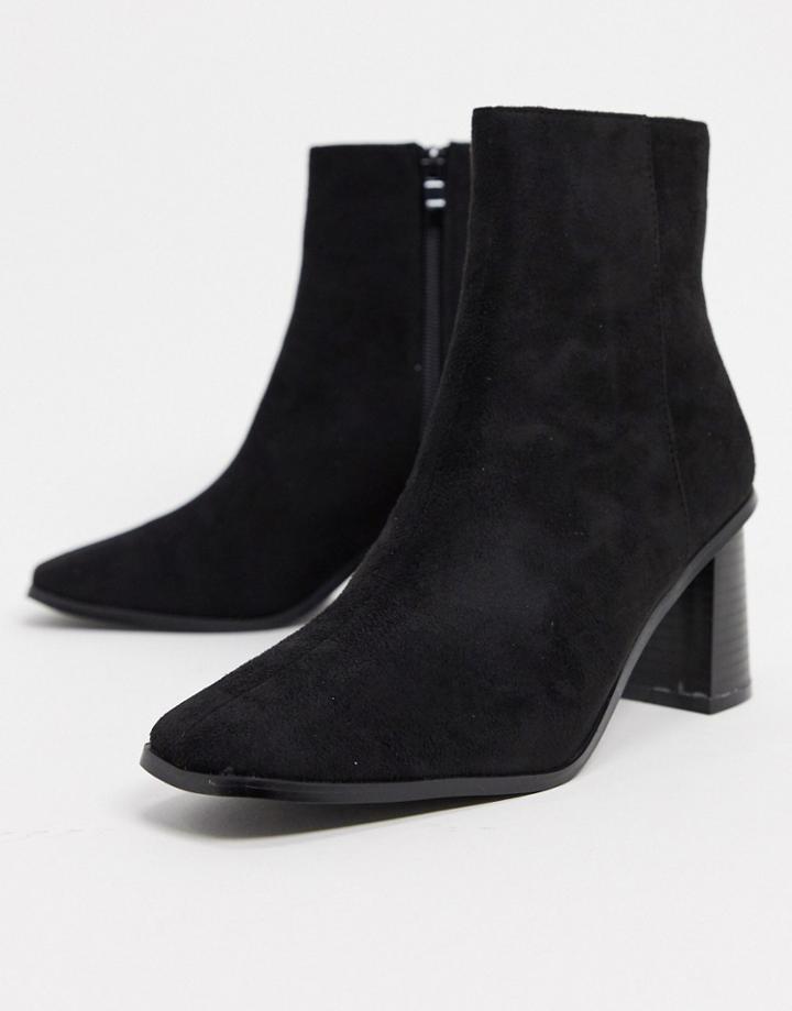 Raid Paulina Square Toe Ankle Boots In Black