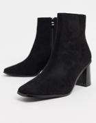 Raid Paulina Square Toe Ankle Boots In Black