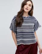 D.ra Brooke Stripe Top With Unfinished Hem - Multi