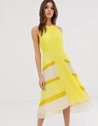 Ted Baker Nellina Pleated Midi Dress-yellow