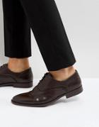 Asos Brogue Shoes In Brown Faux Leather With Layered Paneling - Black