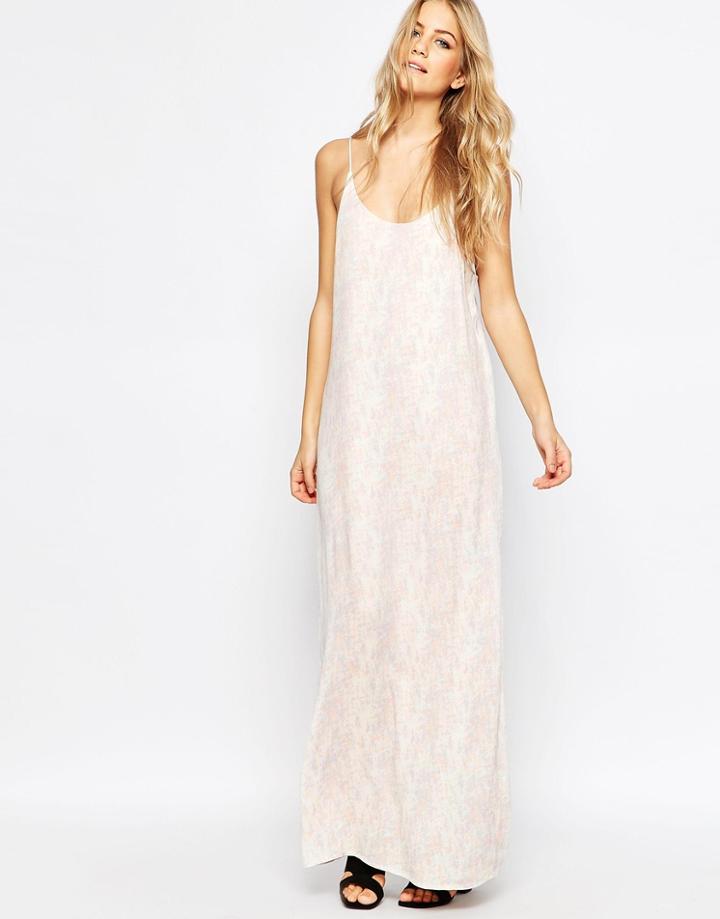 Just Female Mind Maxi Dress In Peach Print - 699
