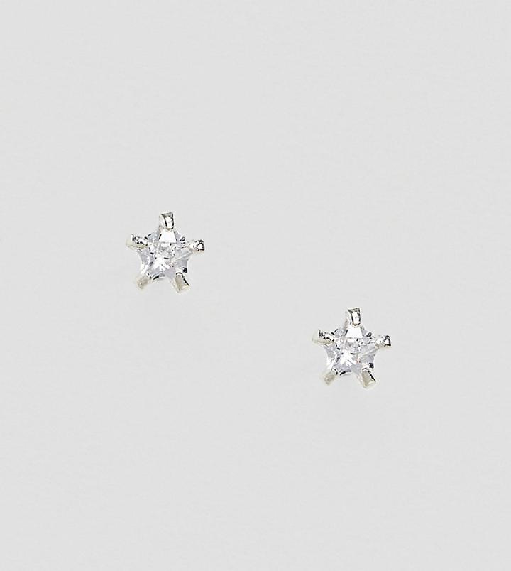 Kingsley Ryan Sterling Silver Star Gem Stud Earrings - Silver