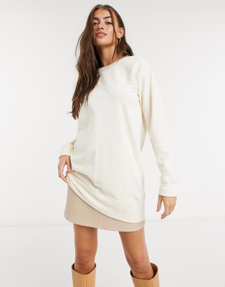 Pieces Long Sleeved Sweatshirt Co Ord In Cream-white