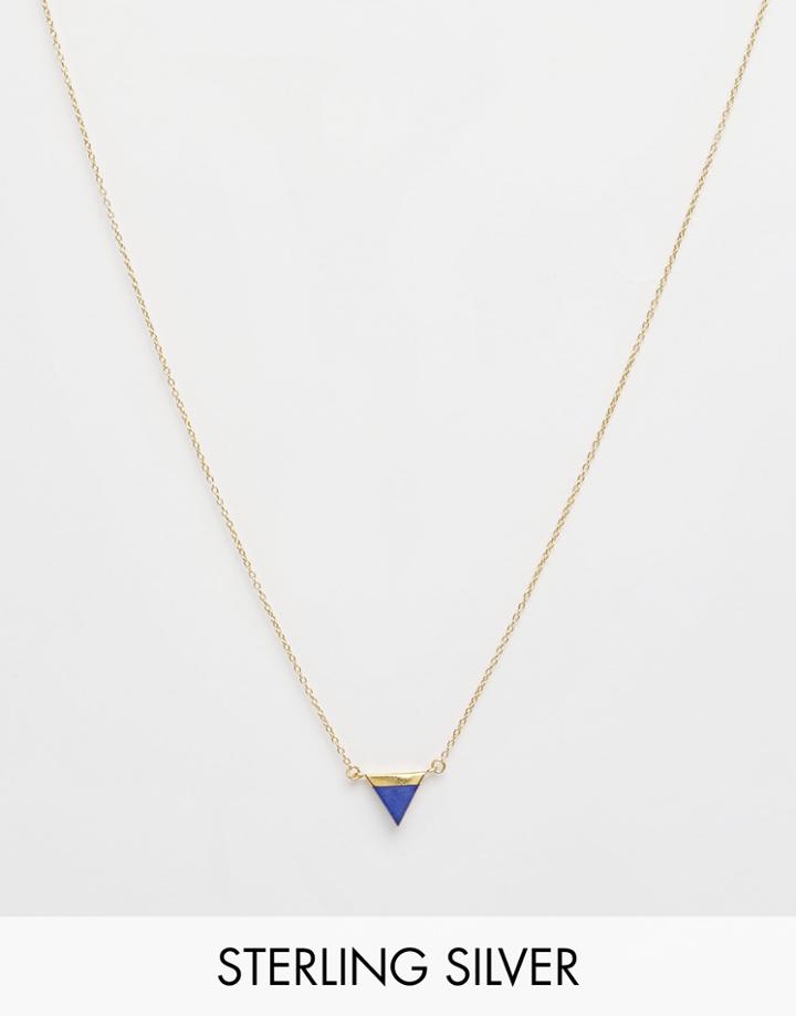 Asos Gold Plated Sterling Silver Triangle Necklace