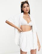 Rhythm Jacquard Toweling Beach Shirt Set In White