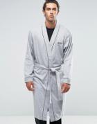 Hugo Boss Cotton Dressing Gown In Grey - Gray