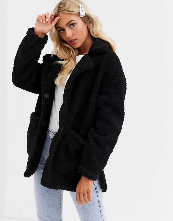 Brave Soul Kelsea Coat In Borg