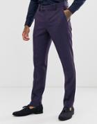 Asos Design Wedding Skinny Suit Pants In Berry Twill - Red