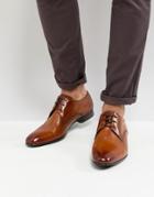 Base London Elgar Leather Derby Shoes In Tan - Tan