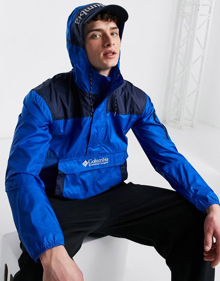 Columbia Challenger Windbreaker Jacket In Blue-blues