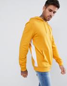 Asos Design Hoodie With Side Stripe In Yellow - Yellow