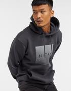 Nicce Rhombus Logo Printed Hoodie In Gray-grey