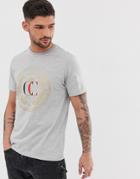 River Island T-shirt With Embroidered Emblem In Gray