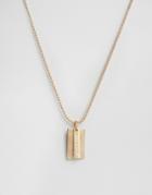Chained & Able Logo Id Dogtag Necklace In Matt Gold - Gold