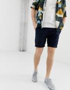 Asos Design Skinny Chino Shorts In Navy - Navy