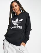 Adidas Originals Large Logo Hoodie In Black